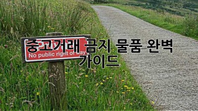 중고거래 금지 물품 완벽 가이드